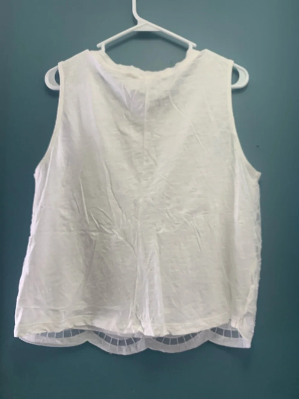 Soft Surroundings White Embroidered Sleeveless Tank